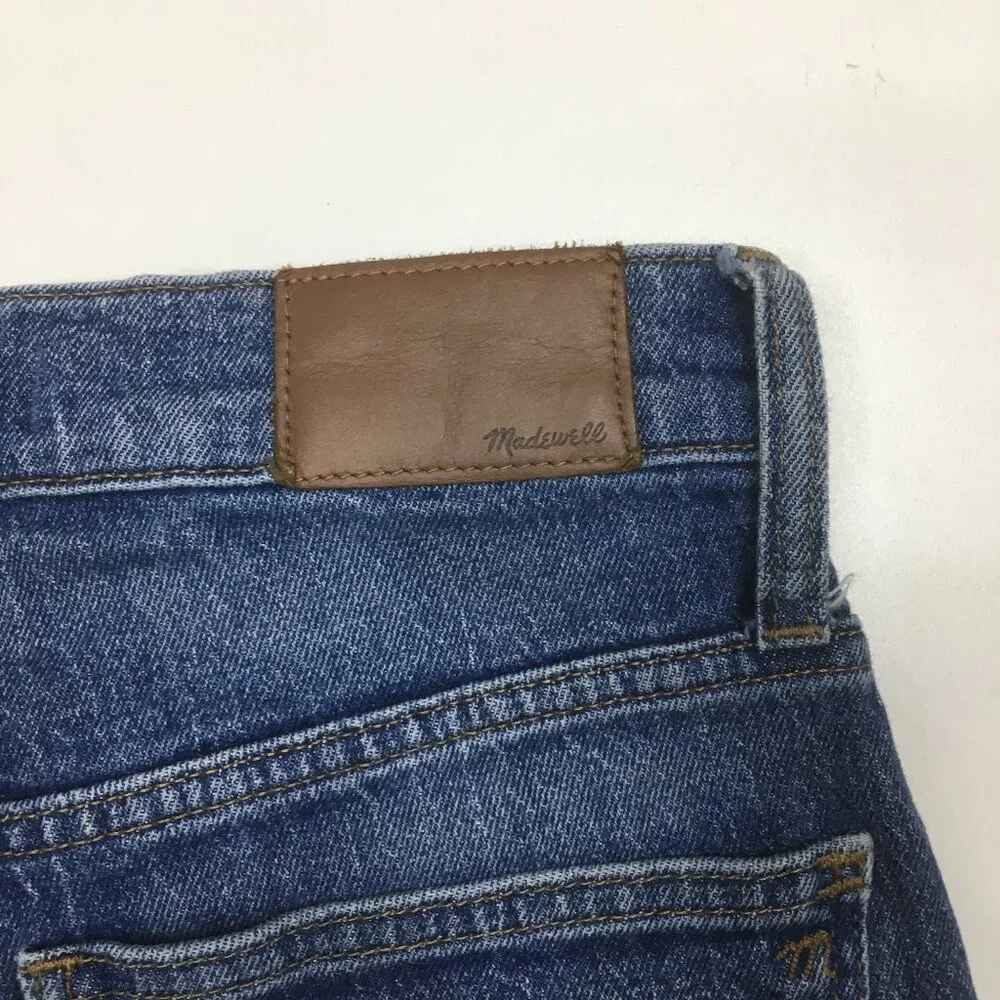 MADEWELL Petite Medium/Light Wash 5 Pocket Classic Straight Cropped Jeans - Picture 10 of 11